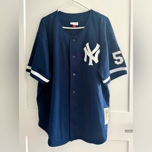 Mitchell & Ness Navy Blue Button Down Shirt